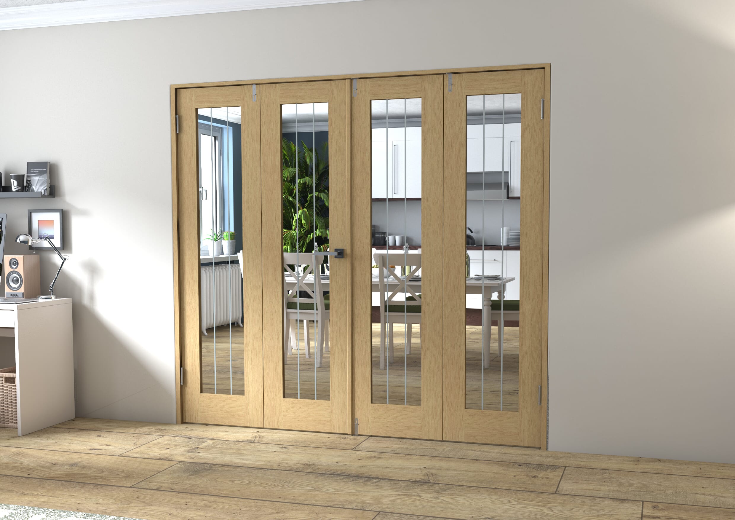 Mexicano Oak P10 Prefinished FrenchFold (2+2 x 533mm doors)