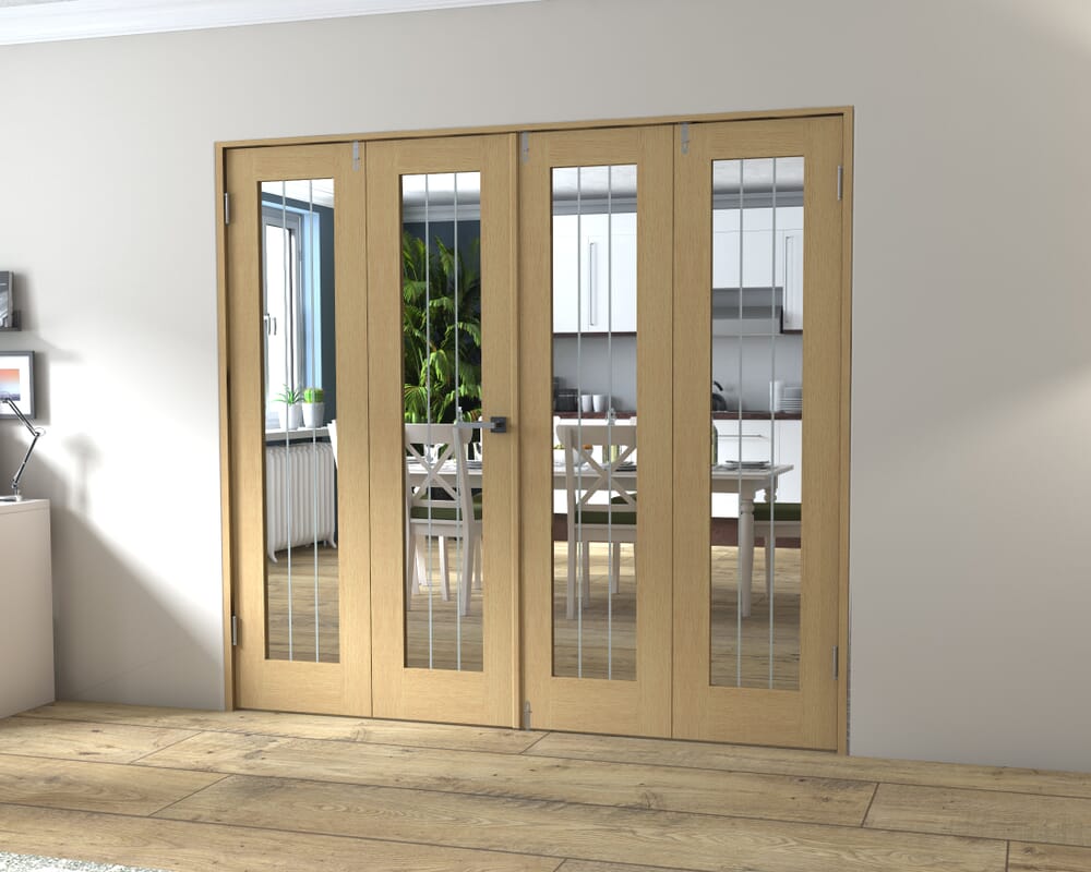 Mexicano Oak P10 Prefinished FrenchFold (2+2 x 533mm doors)