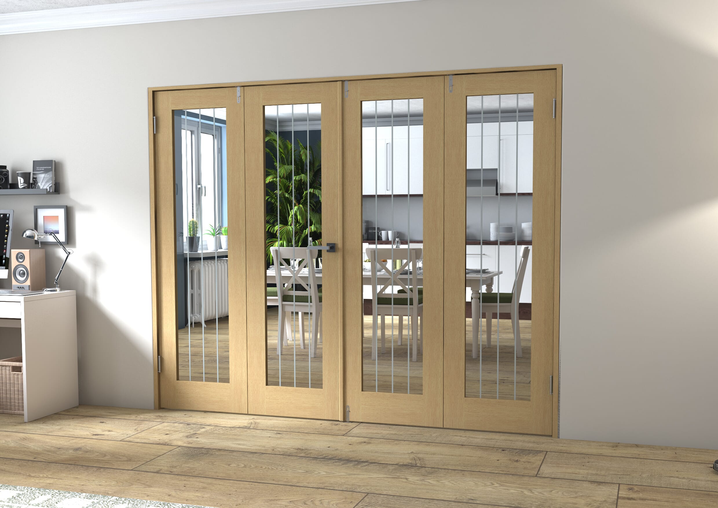 Mexicano Oak P10 Prefinished FrenchFold (2+2 x 610mm doors)