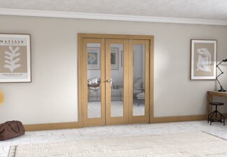 Oak P10 Frenchfold - Clear (3 x 533mm Doors)