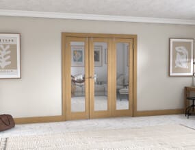 Glazed Oak P10 Folding Room Divider 6ft (1800mm) set
