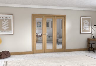 Oak P10 Frenchfold - Clear (3 x 573mm Doors)