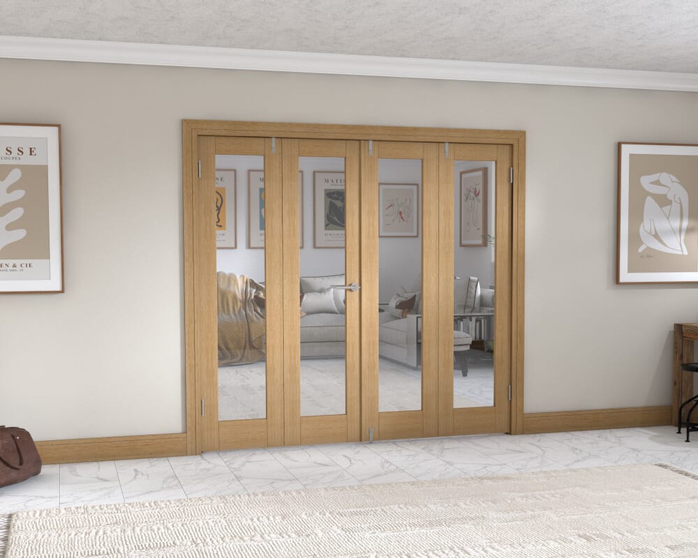 Oak P10 Frenchfold - Clear (4 x 533mm Doors)