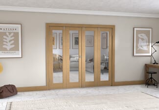 Oak P10 Frenchfold - Clear (4 x 533mm Doors)