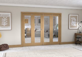 Oak P10 Frenchfold - Clear (4 x 610mm Doors)