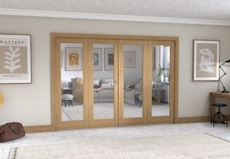 Oak P10 Frenchfold - Clear (4 x 686mm Doors)