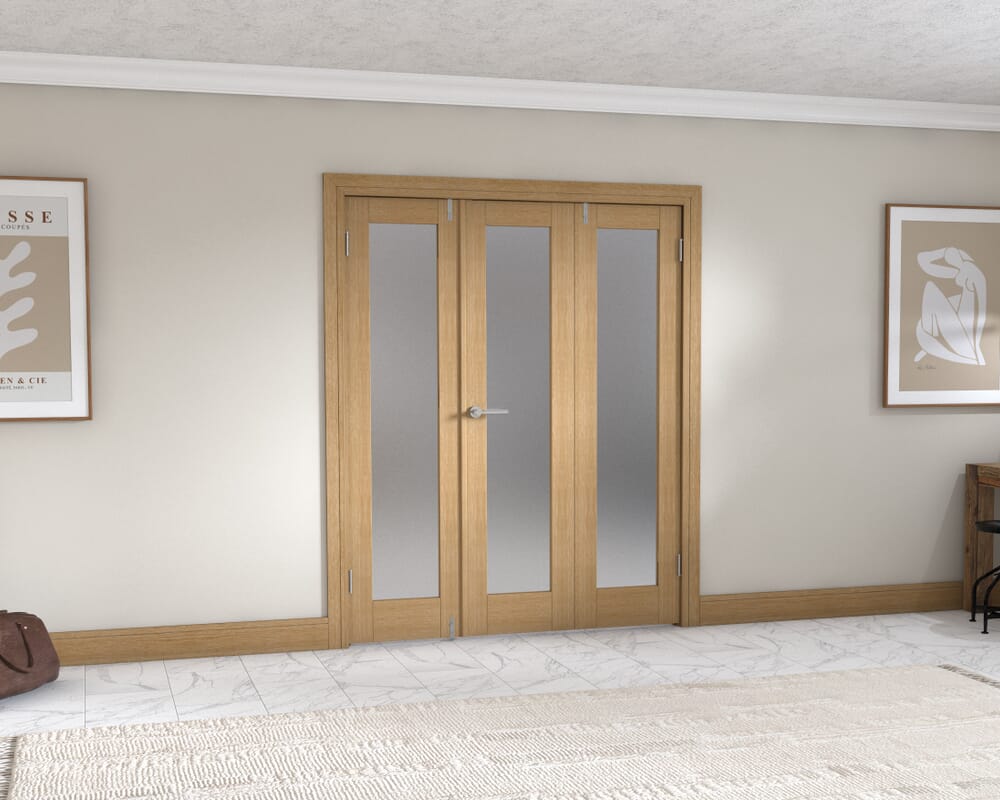 Oak P10 Frenchfold - Frosted (3 x 533mm Doors)