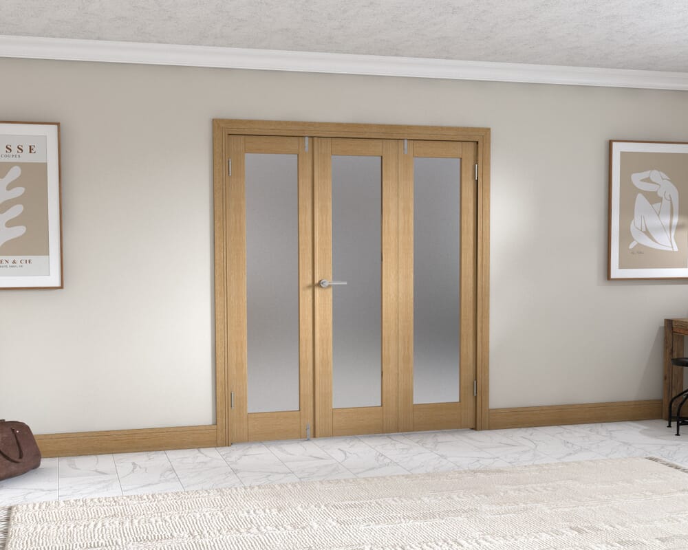 Oak P10 Frenchfold - Frosted (3 x 573mm Doors)