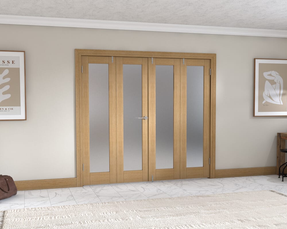 Oak P10 Frenchfold - Frosted (4 x 533mm Doors)