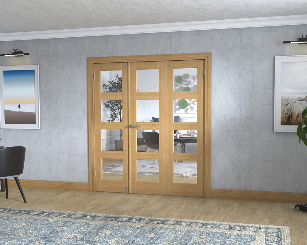 Oak 4L Frenchfold - Clear (3 x 573mm Doors)