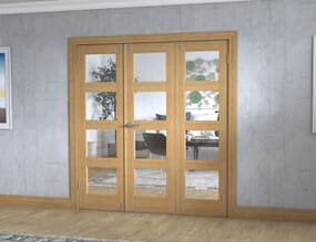 Oak 4L Folding Room Divider (3 x 610mm doors)