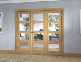 Oak 4L Folding Room Divider 7ft (2142mm) set