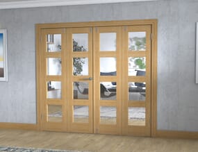 Oak 4L Folding Room Divider (4 x 533mm doors)