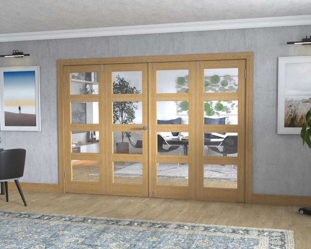 Oak 4L Frenchfold - Clear (4 x 686mm Doors)