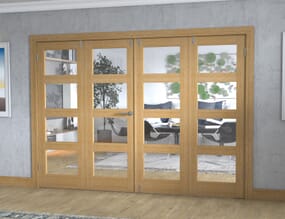 Oak 4L Folding Room Divider (4 x 686mm doors)