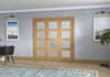 Shaker Oak 4 Lite Frosted Glazed French Folding Doorset