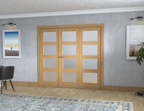 Oak 4L Frosted Folding Room Divider (3 x 686mm doors)