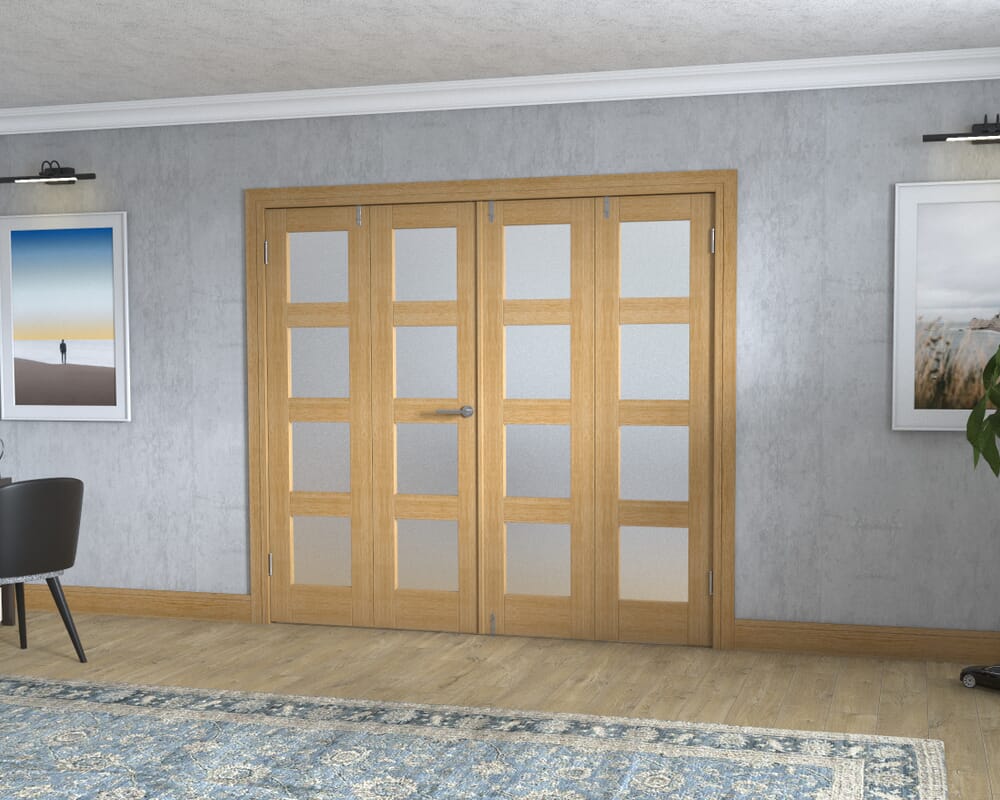 Oak 4L Frenchfold - Frosted (4 x 533mm Doors)