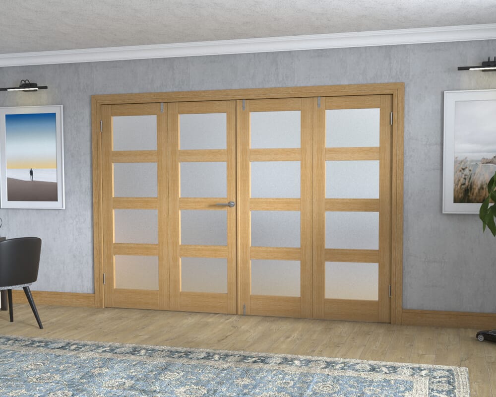 Oak 4L Frenchfold - Frosted (4 x 686mm Doors)