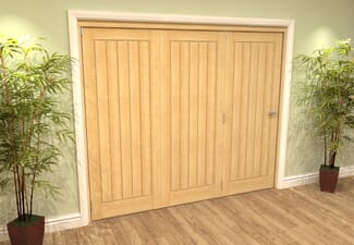 Mexicano Oak Folding Room Divider (3 x 610mm Doors)