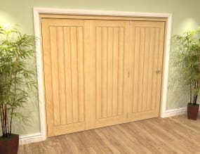 Mexicano Oak Folding Room Divider (3 x 686mm Doors)