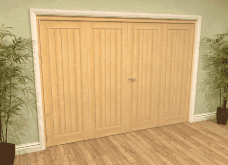Mexicano Oak Folding Room Divider (4 x 533mm Doors)