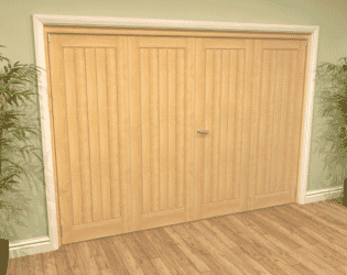 Mexicano Oak Folding Room Divider (4 x 610mm Doors)