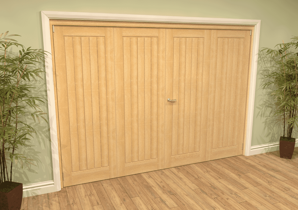 Mexicano Oak Folding Room Divider (4 X 686mm Doors) Bifold Doors At