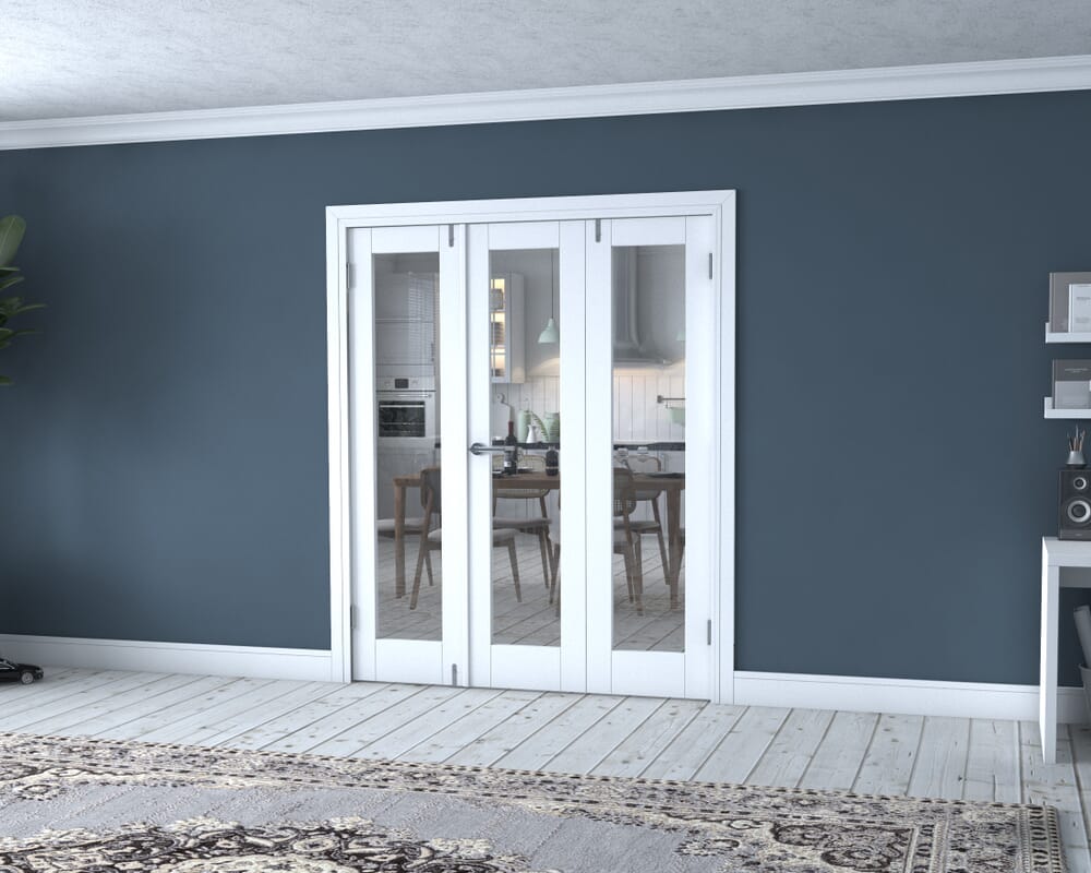 White P10 Frenchfold - Clear (3 x 533mm Doors)