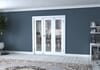 White Primed Shaker 1 Lite Clear Glazed French Folding Doorset