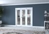 White Primed Shaker 1 Lite Clear Glazed French Folding Doorset