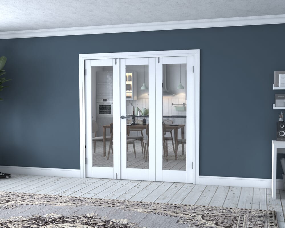 White P10 Frenchfold - Clear (3 x 610mm Doors)