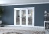 White Primed Shaker 1 Lite Clear Glazed French Folding Doorset