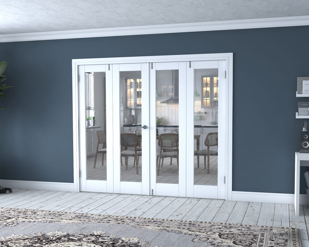 White P10 Frenchfold - Clear (4 x 573mm Doors)