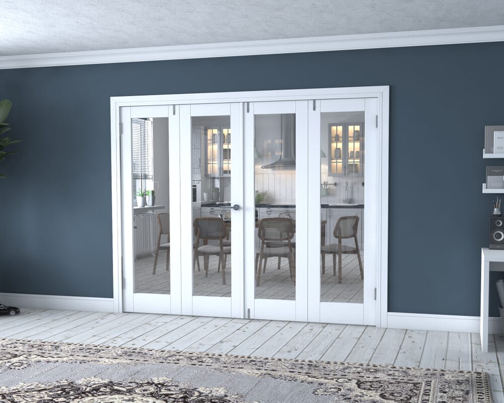 White P10 Frenchfold - Clear (4 x 610mm Doors)