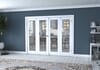 White Primed Shaker 1 Lite Clear Glazed French Folding Doorset