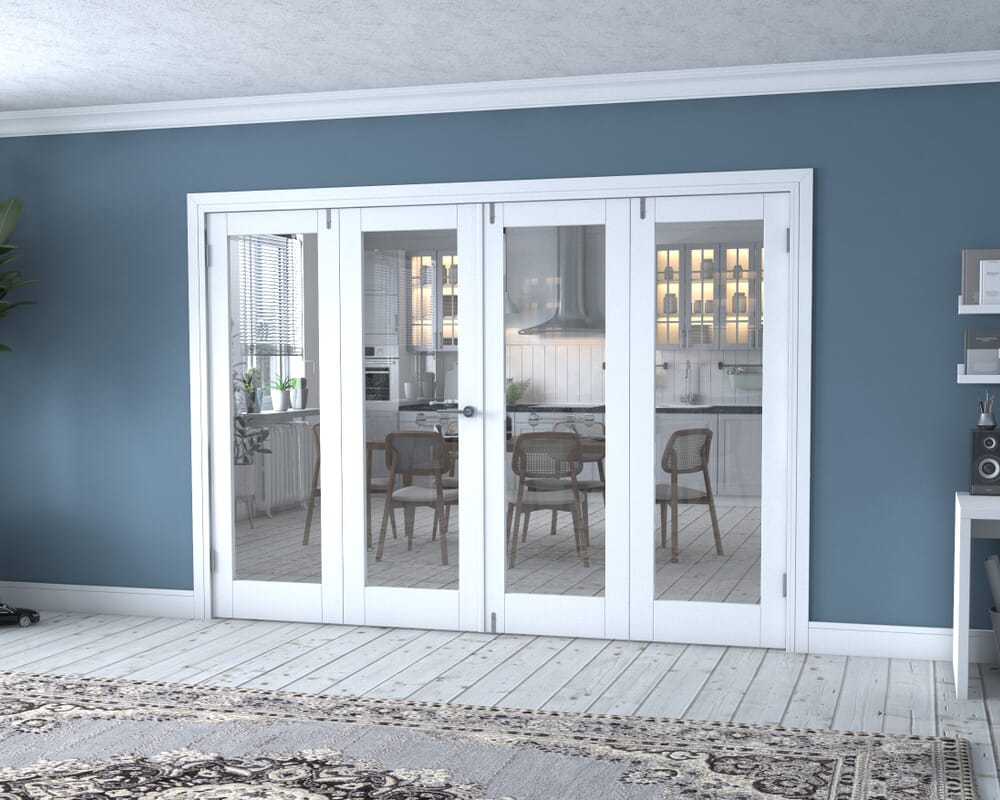White P10 Frenchfold - Clear (4 x 686mm Doors)