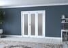 White Primed Shaker 1 Lite Frosted Glazed French Folding Doorset