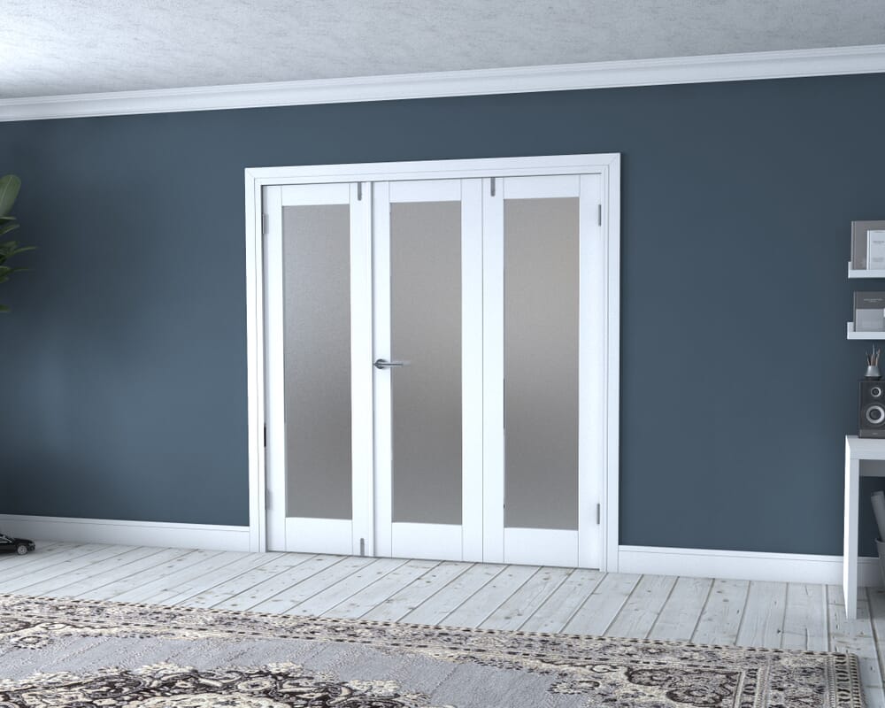 White P10 Frenchfold - Frosted (3 x 610mm Doors)
