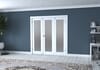 White Primed Shaker 1 Lite Frosted Glazed French Folding Doorset