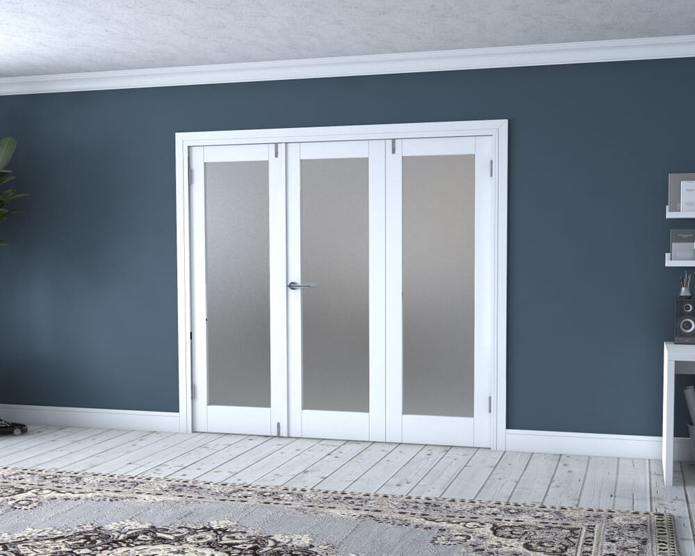White P10 Frenchfold - Frosted (3 x 686mm Doors)