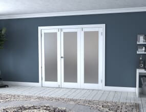White P10 Frosted Folding Room Divider 7ft (2142mm)