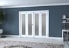 White Primed Shaker 1 Lite Frosted Glazed French Folding Doorset