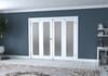 White Primed Shaker 1 Lite Frosted Glazed French Folding Doorset