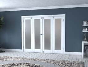 White P10 Frosted Folding Room Divider 8ft (2374mm)