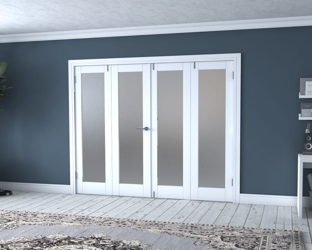 White P10 Frenchfold - Frosted (4 x 610mm Doors)