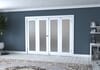 White Primed Shaker 1 Lite Frosted Glazed French Folding Doorset