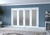 White Primed Shaker 1 Lite Frosted Glazed French Folding Doorset