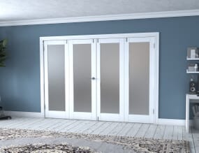 White P10 Frosted Folding Room Divider (4 x 686mm Doors)