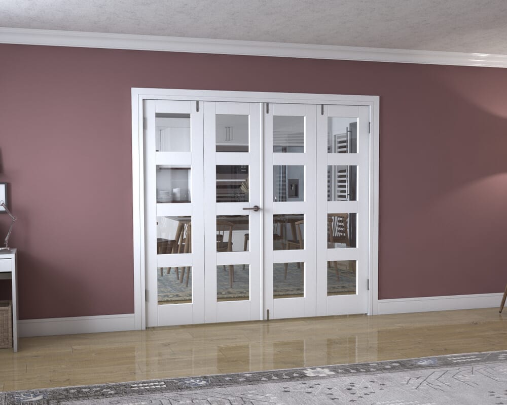 White 4L Frenchfold - Clear (4 x 533mm Doors)